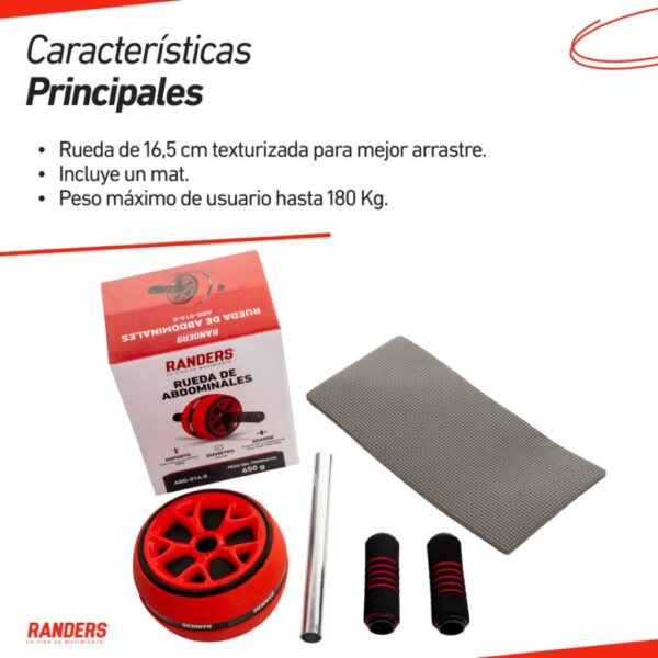 Rueda para Abdominales Ab‑Wheel Randers ARG‑014‑X – Tonifica tu Core