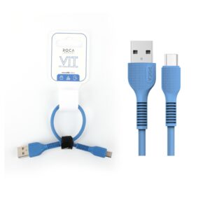 Cable de datos Roca Vit USB-A a Micro‑USB 20 cm – 2,4 A azul